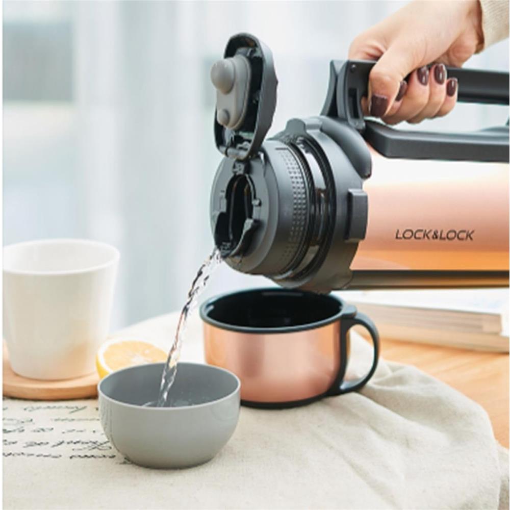 LocknLock Isolierkanne 1,5 L aus Edelstahl mit Becher & Tragegurt