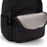 Kipling SEOUL L, Großer Schulrucksack mit 15-Zoll-Laptopfach, 27L, Signature Emb (schwarz)