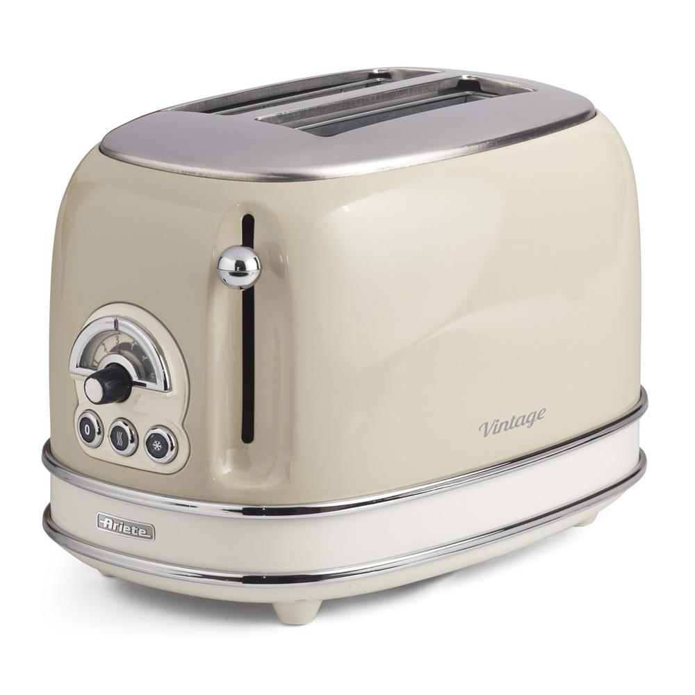 Ariete Vintage Toaster, Beige, 2-Scheiben-Toaster mit 6 Bräunungsstufen, 810W