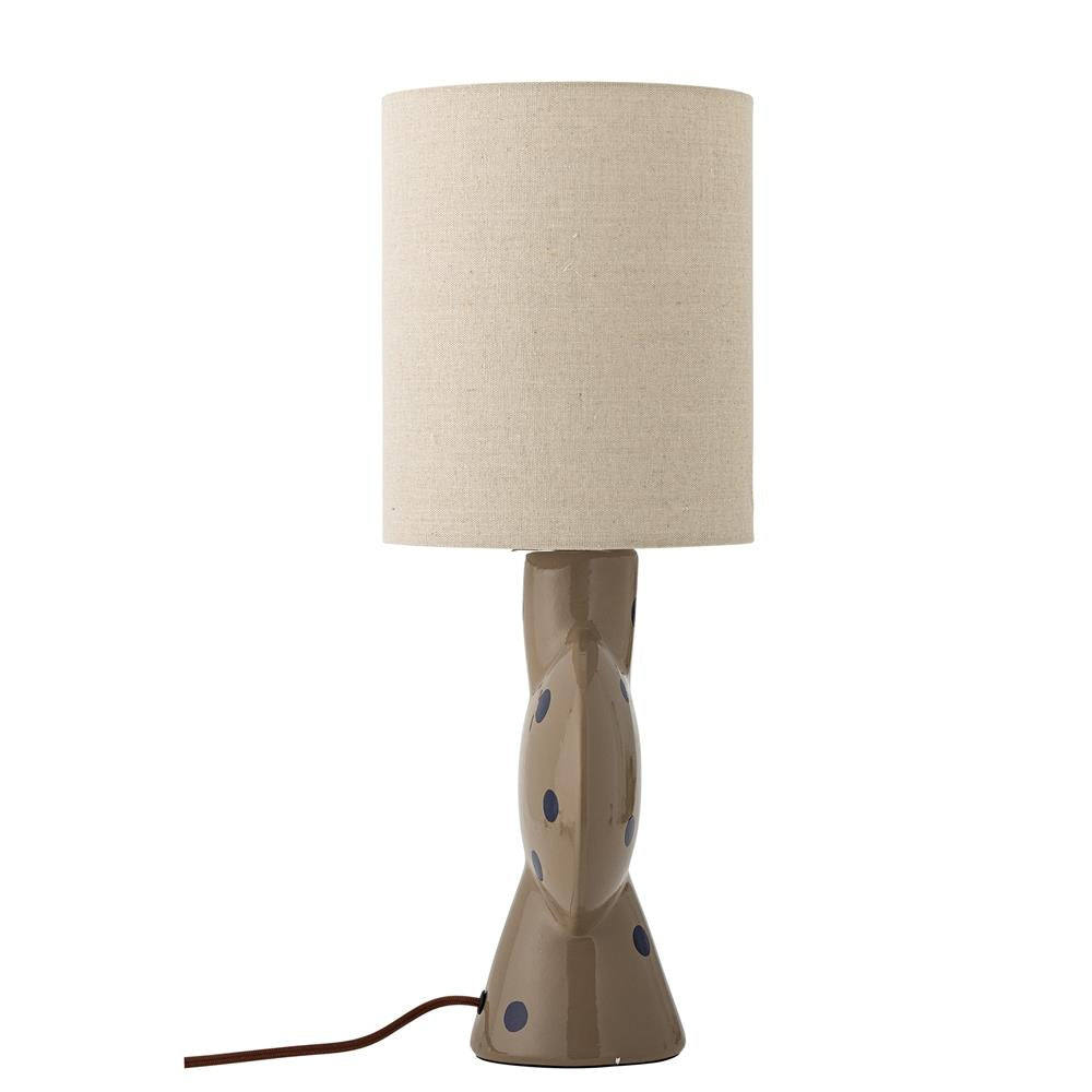 Bloomingville Sergio Tischlampe bunt - Steingut Lampe mit Punkten und E27 für Wohnzimmer