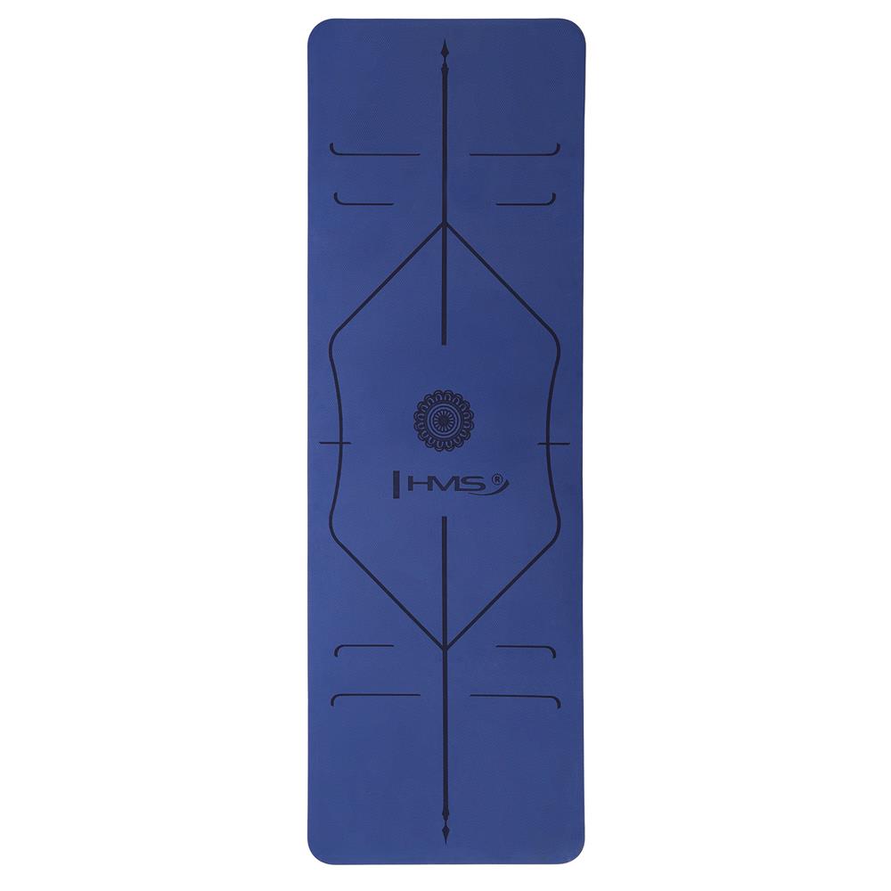 Yogamatte 183 x 61 x 0,8 cm Fitnessmatte Blau Gymnastikmatte rutschfest | HMS YM10
