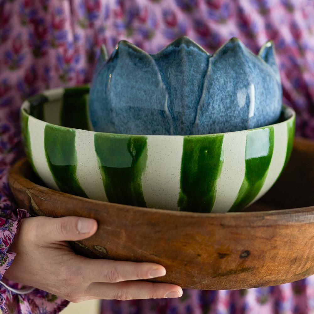 Bloomingville Shakti Schale grün Steingut D26xH12 cm 3250 ml