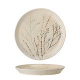 Bloomingville Bea Teller, Natur, 27,5cm, Steingut, mit Blumenmotiv, dänisches Design