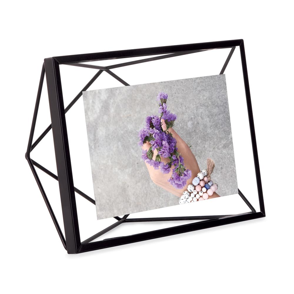 Umbra Prisma Geometrischer Bilderrahmen 20 x 15 x 7 cm zum Aufhängen oder Aufstellen Schwarz