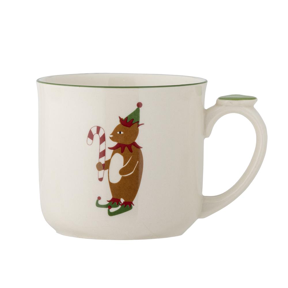 Bloomingville Valentin Tasse mit Deckel und Teesieb – mit Weihnachtsmotiv eines Bären, dänisches Design