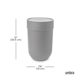 Umbra Touch Abfalleimer 6 L mit Schwingdeckel, in Grau, Kosmetikeimer, Papierkorb, Badezimmereimer