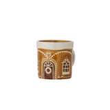 Bloomingville Gina Tasse Braun Steingut 4er Set 250 ml weihnachtliche Kaffeebecher