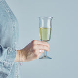 Bloomingville Asha Weinglas Klar Recyceltes Glas D6xH17,5 cm 4er Set – gehämmertes Weinglas