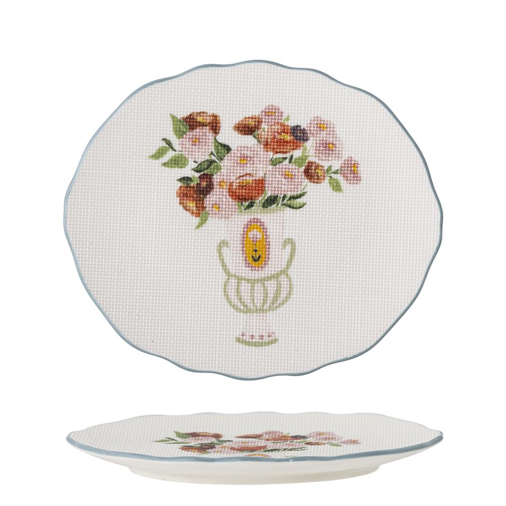 Bloomingville Dorothy Teller Bunt Steingut L20xH2xW17 cm – dekorativer Servierteller