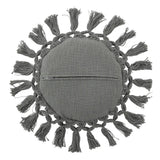 Bloomingville MINI Kissen Elinna Grau 35,5 cm Baumwolle Quasten Dekokissen Kuschelkissen dänisches Design