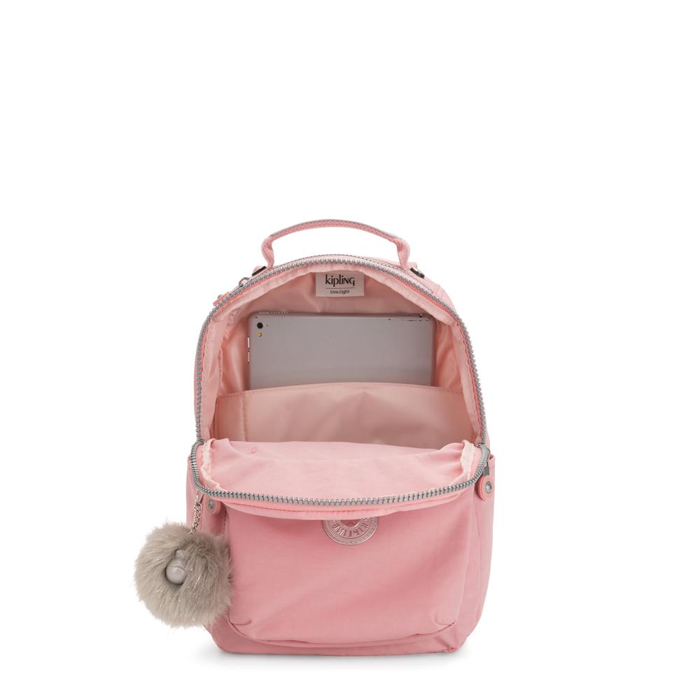 Kipling SEOUL S, Kleiner Schulrucksack mit 11-Zoll-Tabletfach, 14L, Bridal Rose (rosa)