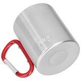 NILS CAMP Campingbecher Edelstahl 300 ml Rot - doppelwandiger Outdoor Becher mit Karabiner für Camping