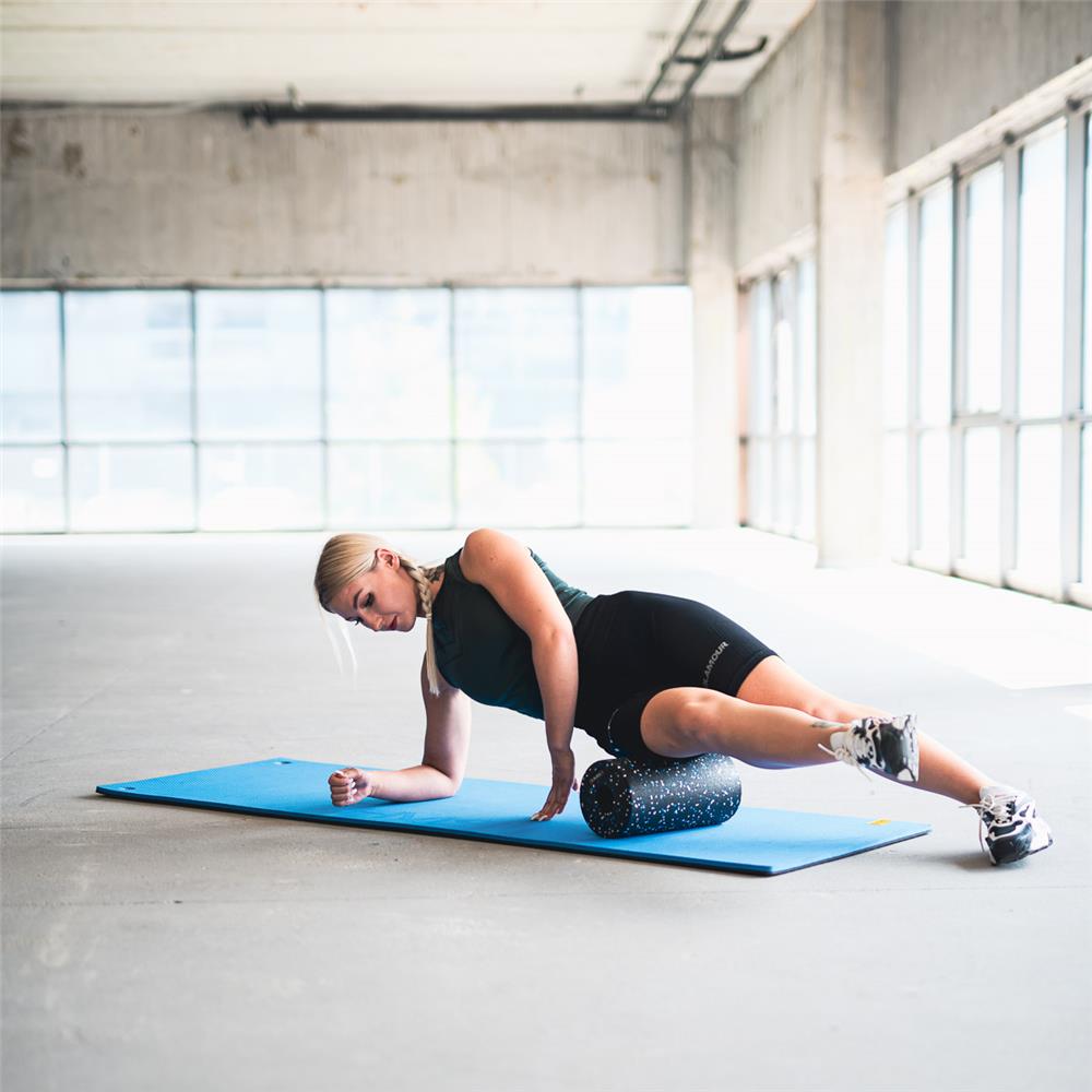 Fitnessmatte 180x60 cm 15 mm Blau/Schwarz | HMS Premium MFK03