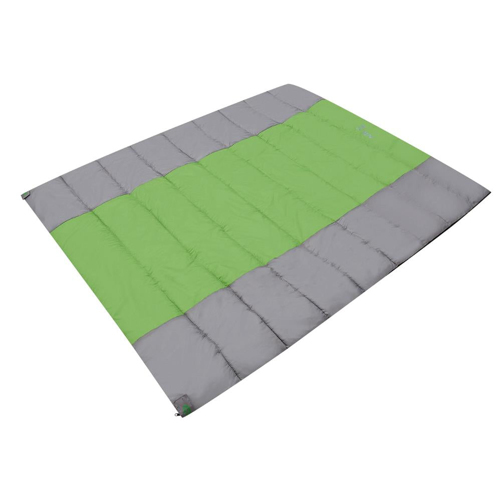 NILS CAMP Doppelschlafsack für 2 Personen Grau-Grün - warmer Schlafsack für Outdoor & Camping
