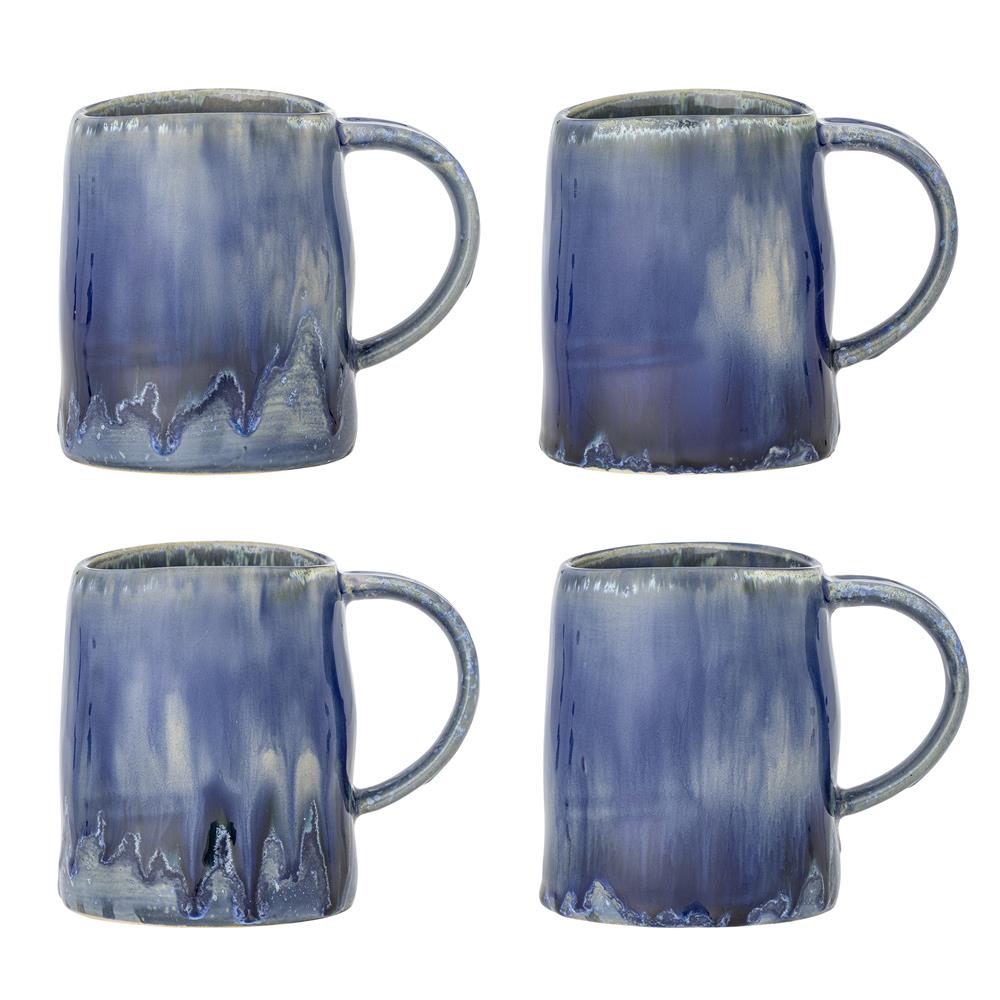 Bloomingville Yori Becher Blau Steingut Nordic 450ml