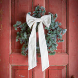 Bloomingville Ruby Weihnachtsschleife, Weiß, Samtschleife mit Clip 53 cm