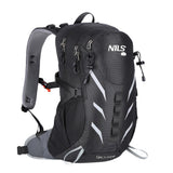 NILS CAMP Trekkingrucksack Ghoster 20L in Schwarz - Outdoor Rucksack mit Belüftung & Regenhülle