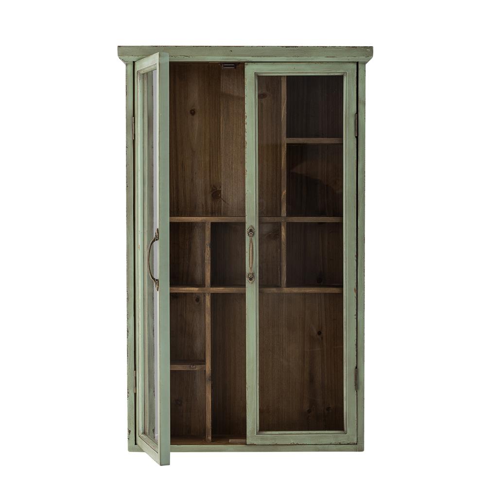 Bloomingville Hazem Kabinett grün aus Tannenholz – dekorativer Wandschrank für Küche & Wohnzimmer