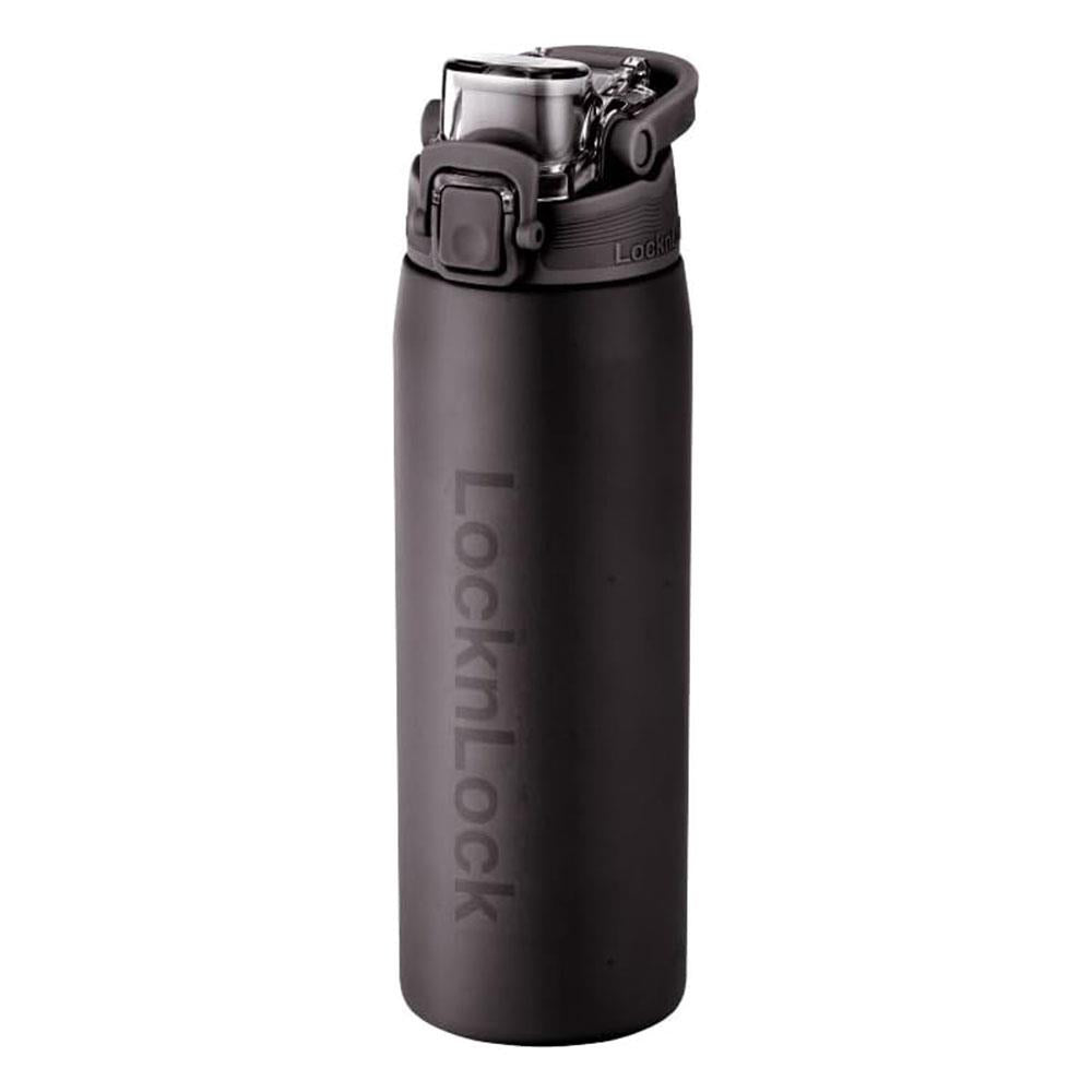LocknLock Edelstahl Trinkflasche 720 ml Schwarz - Thermoflasche One-Touch auslaufsicher