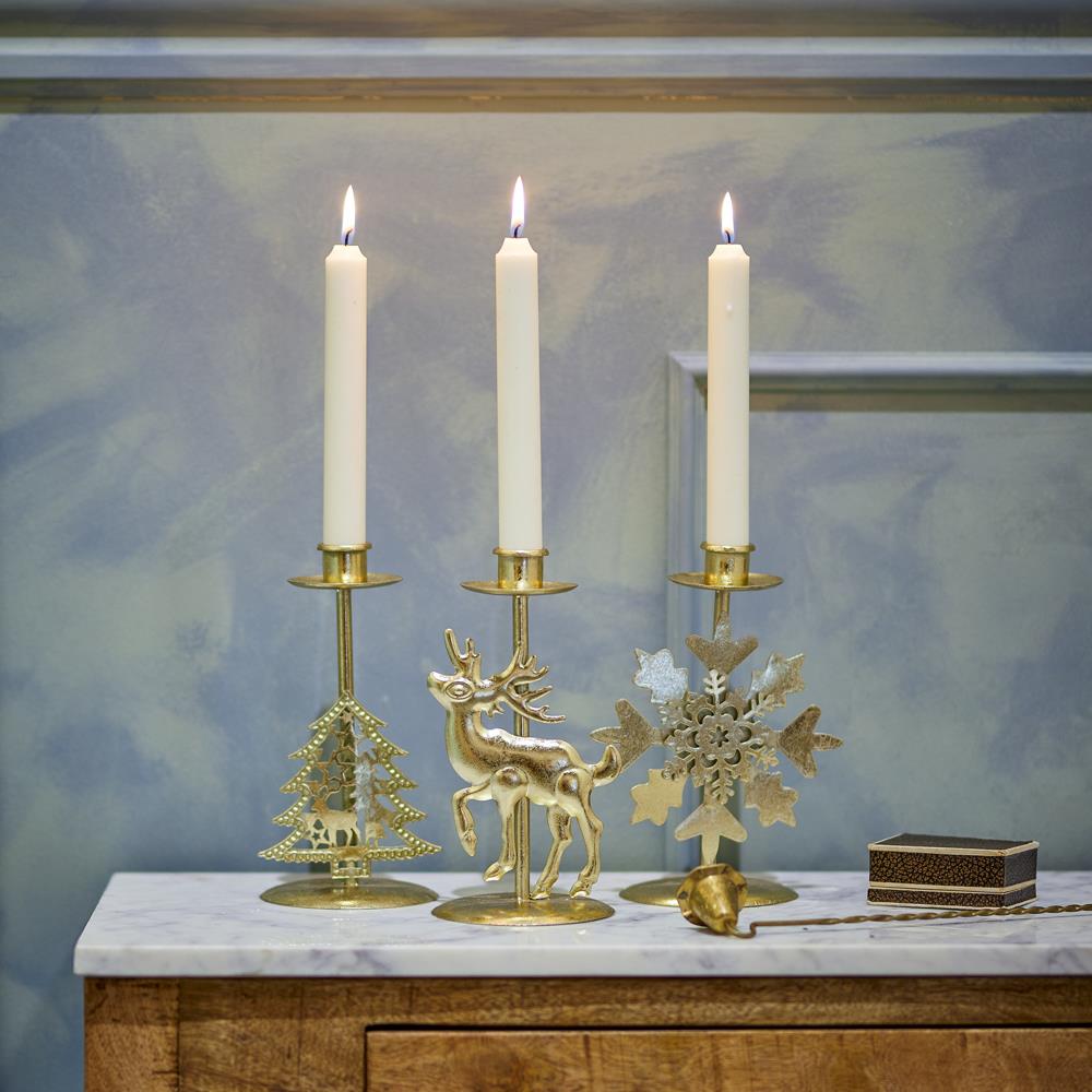 Bloomingville Sauda Kerzenhalter Gold Metall 3er Set Weihnachtsdeko