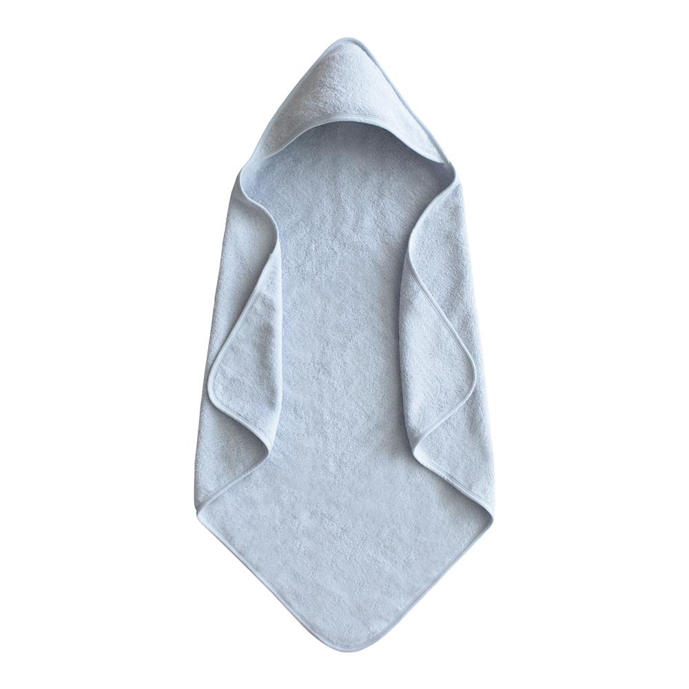 Mushie Baby-Kapuzenhandtuch, Baby Blue, aus 100% Bio-Baumwolle
