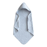 Mushie Baby-Kapuzenhandtuch, Baby Blue, aus 100% Bio-Baumwolle