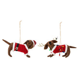 Bloomingville Monty Baumschmuck, Bunt, Hunde Weihnachtsanhänger 2er Set