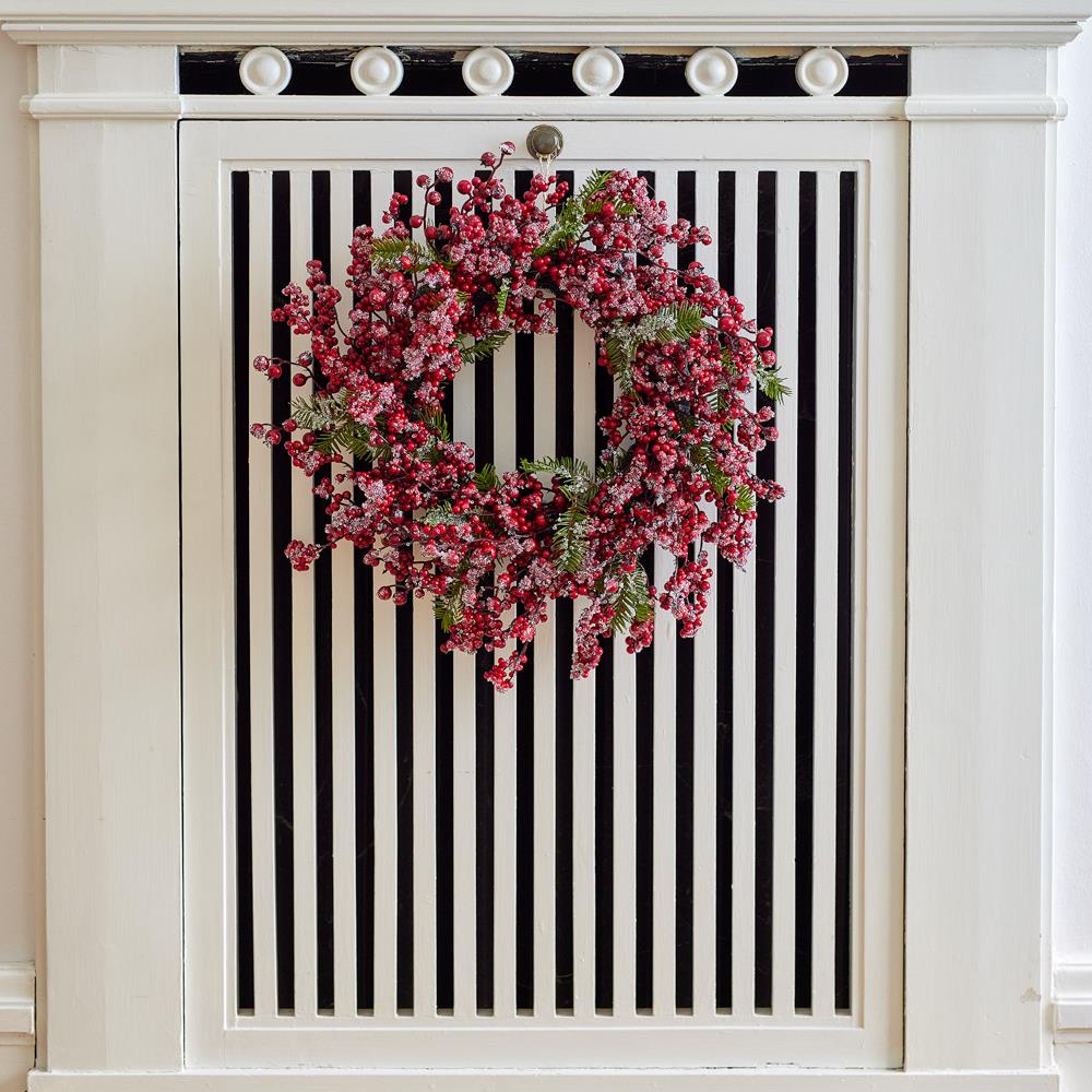 Bloomingville Winter Berry Kranz Rot Kunstkranz Weihnachtskranz D 51 cm