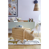 Bloomingville MINI Soffe Hocker mit Stauraum, Natur, Rattan, L53xH30xW24 cm