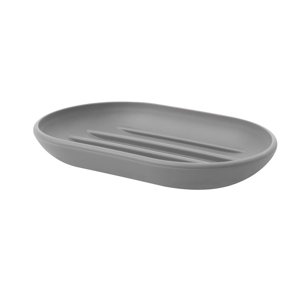 Umbra Touch Seifenschale Grau ovale Seifenablage mit Soft Touch Finish für Badezimmer und Küche