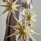 Bloomingville Ilo Stern Weiß Papier 3er Set Weihnachtsstern zum Aufhängen