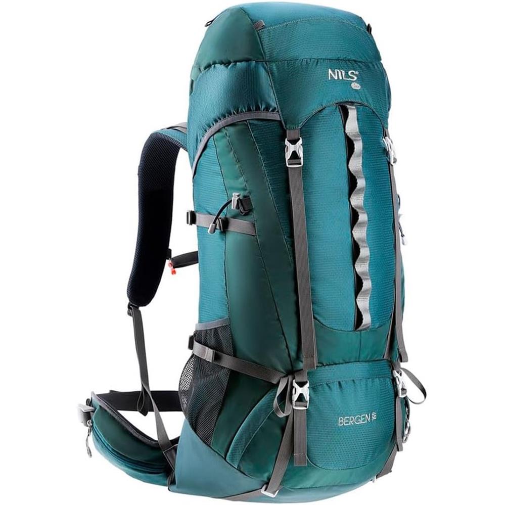 NILS CAMP Rucksack Bergen 65L in Grün - großer Trekkingrucksack für Mehrtagestouren