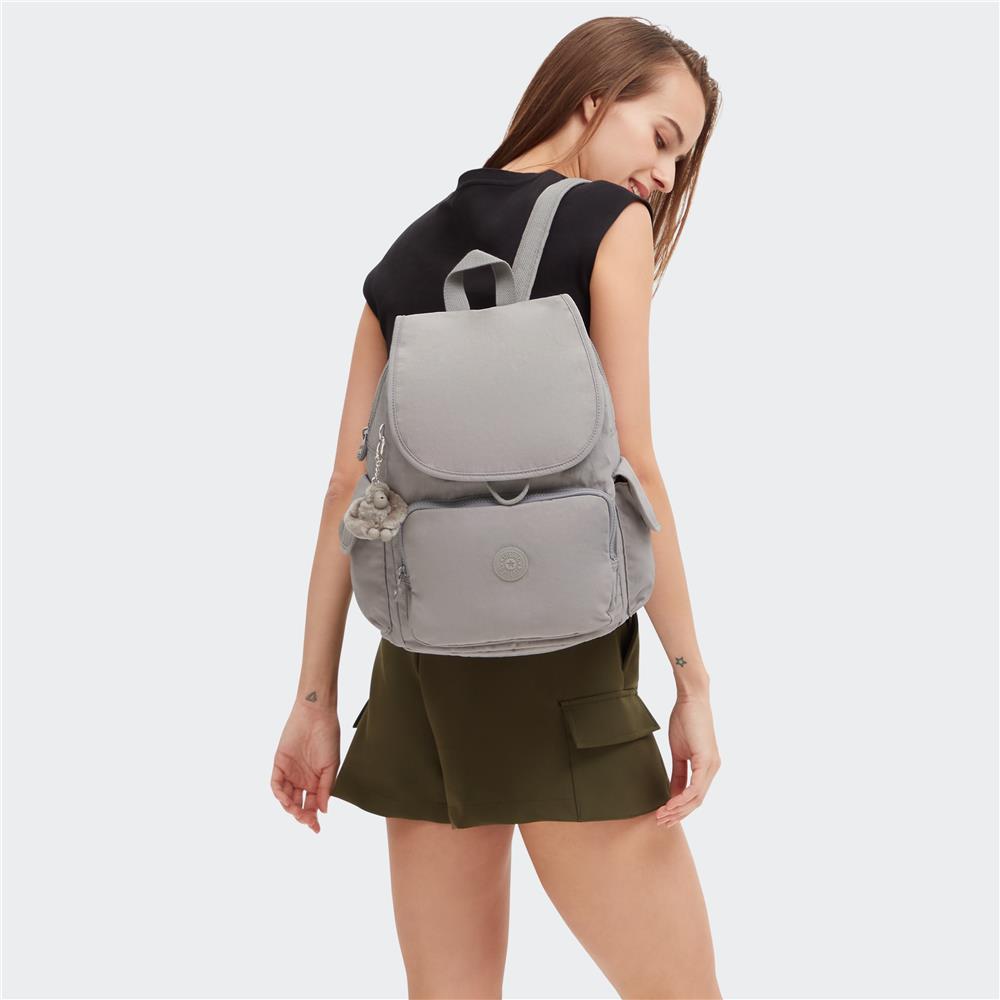 Kipling CITY PACK M, Mittelgroßer Rucksack, Grey Gris (grau), 16L, Stylisch & Kompakt