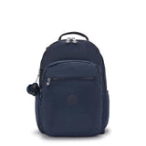 Kipling SEOUL L, Großer Rucksack, Blue Bleu 2 (blau), 27L, mit 15-Zoll-Laptopfach