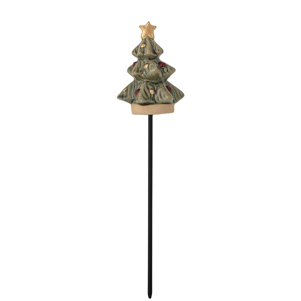Bloomingville Geenie Pflanzenstecker Weihnachtsbaum Grün Steingut 24 cm