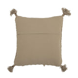 Bloomingville Felina Kissen, Natur, 45x45 cm, Jute-Baumwoll-Mix, mit Quasten, rustikal