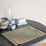 Bloomingville Mendo Platzdeckchen 4er Set – Bambus, Schwarz, 45x45 cm