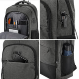 NILS City Rucksack 18L Grau - Laptoprucksack mit USB- und USB-C-Anschlüssen Arbeit Uni Alltag