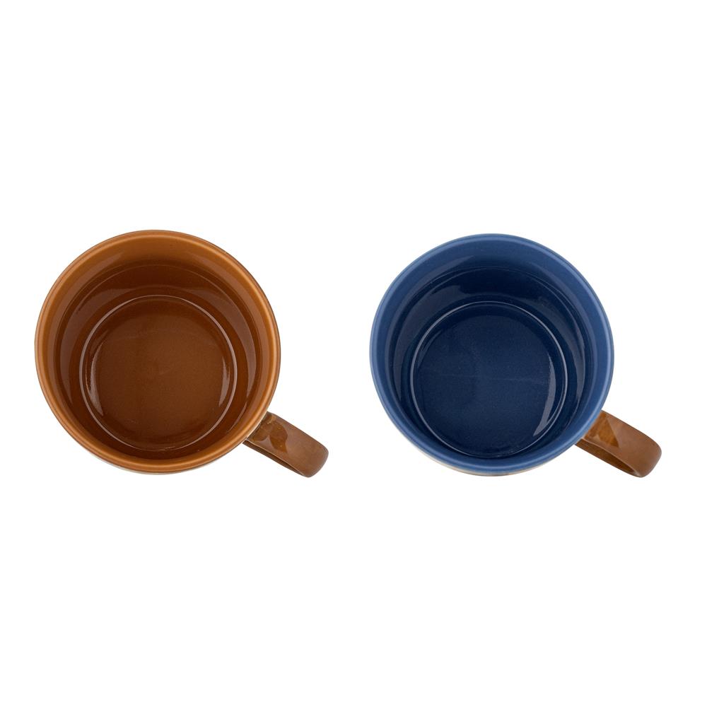 Bloomingville Anniversary Becher Bunt Steingut D9,5xH8 cm 2er Set – farbiges Tassen-Set