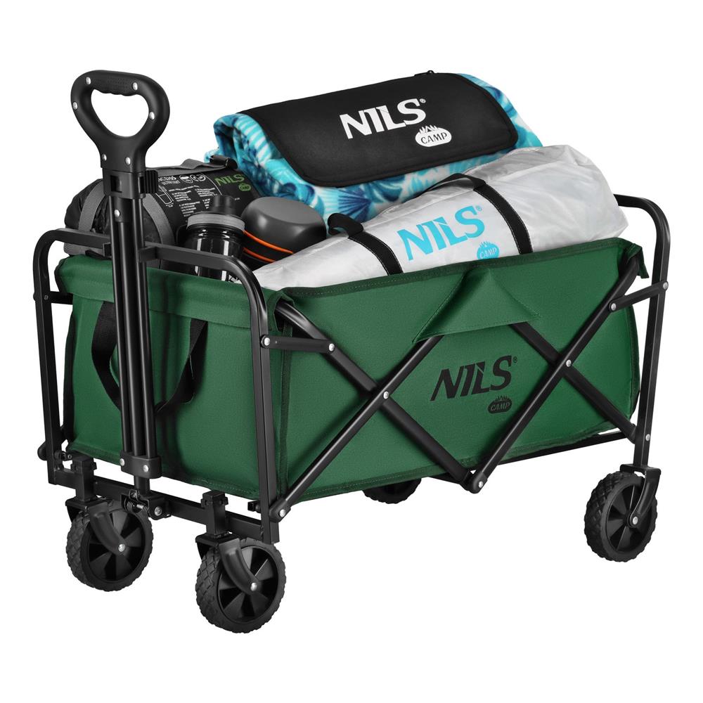 NILS CAMP Transportwagen 70L Faltwagen Bollerwagen klappbar Grün