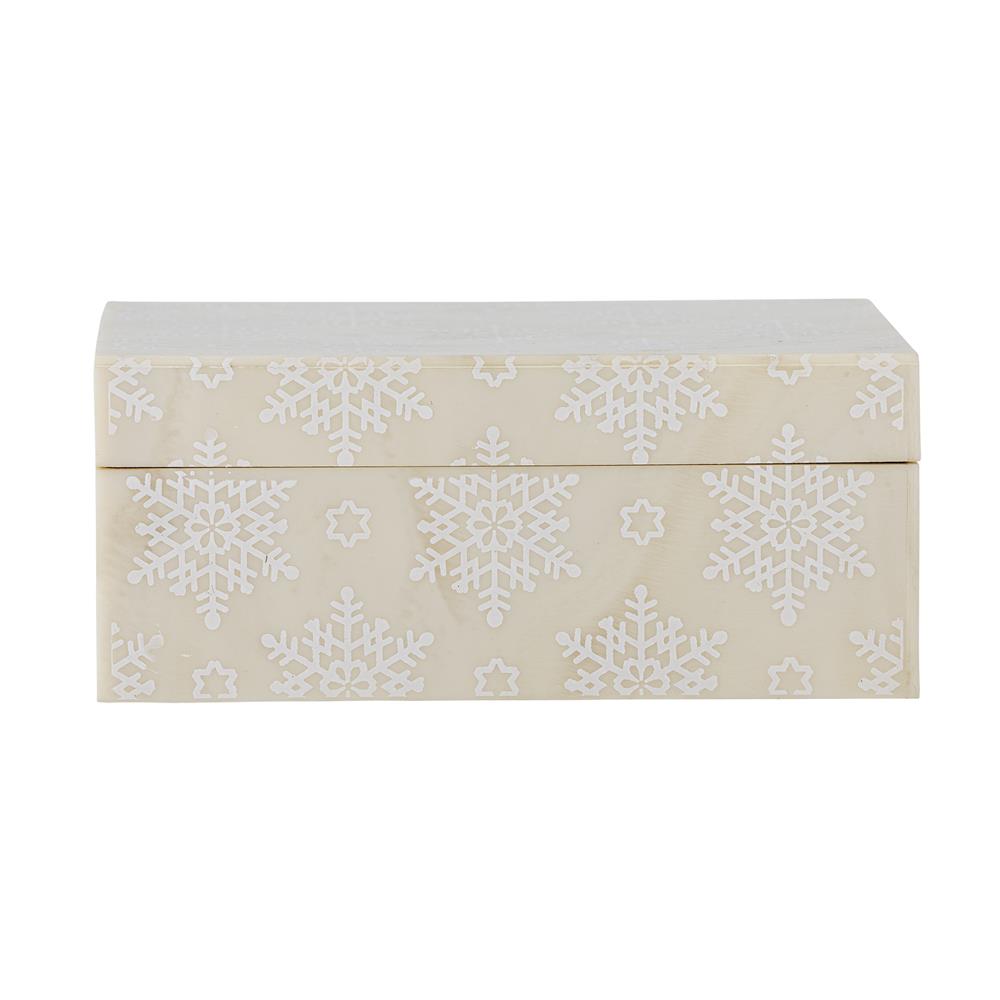 Bloomingville Cheri Box mit Deckel Natur Harz Aufbewahrungsbox Schneeflocke