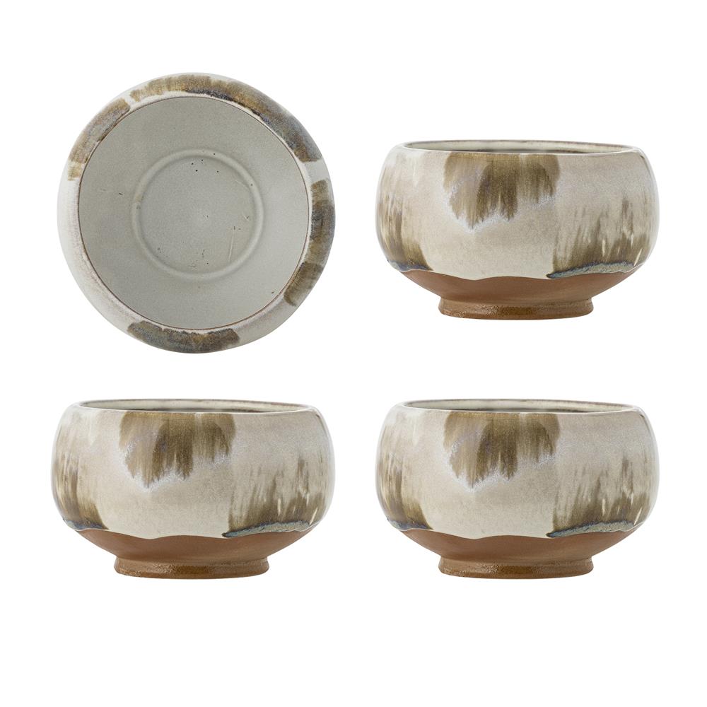 Bloomingville Jade Schalen Set 4-teilig Natur Steingut 400ml