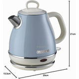 Ariete Vintage Wasserkocher, Blau, 1L Edelstahlkessel, 1630W, Elegantes Retro-Design