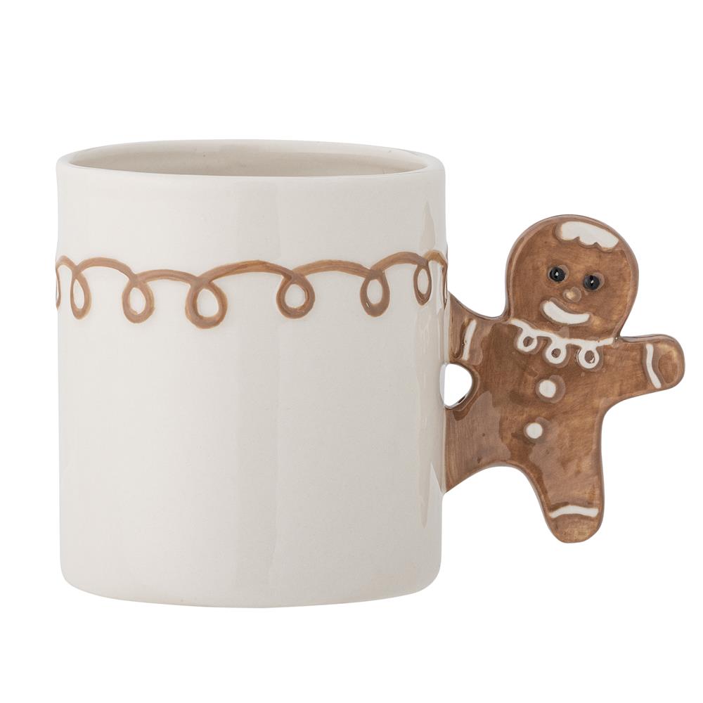 Bloomingville Ginnie Tasse – mit Lebkuchenmännchen als Henkel, Weihnachten, dänisches Design