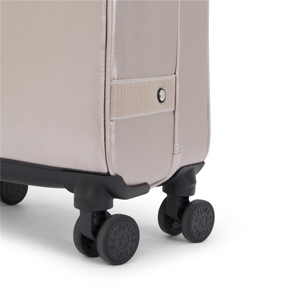 Kipling SPONTANEOUS S, Kleiner Reisekoffer, Metallic Glow (beige), 37,5L, Handgepäck, 4-Rollen