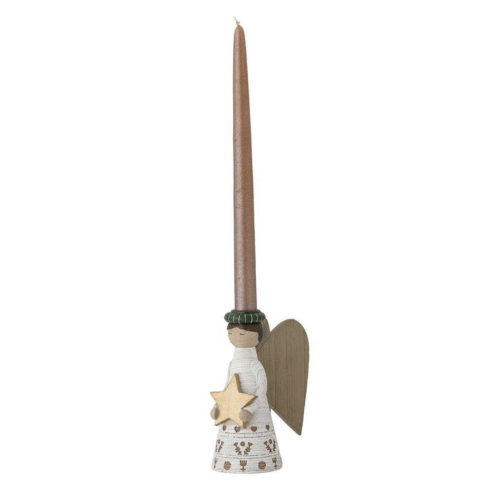 Bloomingville Abba Kerzenhalter – 4er Set in Weiß, Lucia-Prozession aus Polyresin
