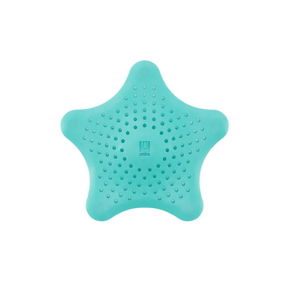 Umbra Starfish Abfluss Haarfänger mit Saugnäpfen, Silikon Abflusssieb, in Türkis