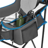 NILS CAMP Campingstuhl klappbar Grau - Klappstuhl mit Taschen & Becherhalter für Camping