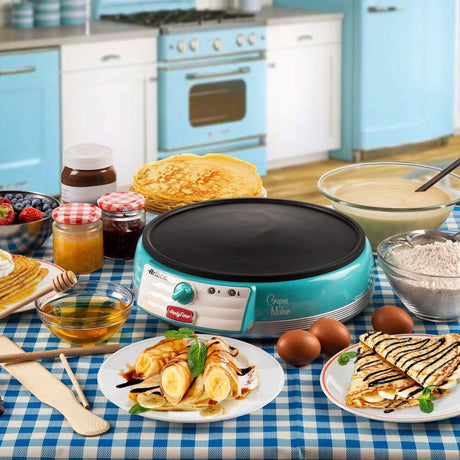 Ariete Party Time Crepes-Maker, Blau, Crepes-Maschine, Retro-Design, 50er Jahre-Stil