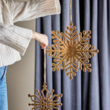 Bloomingville Kanja Weihnachtsanhänger Gold Metall 2er Set Schneeflocke